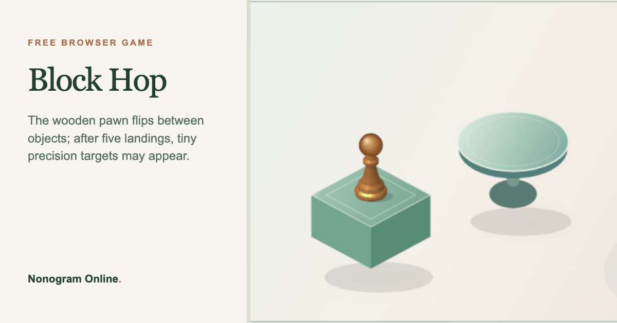 A screenshot of the Block Hop browser game